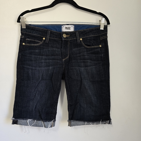 PAIGE Denim - Paige Womens Denim Jean Bermuda Shorts Cut Off Cuffed Full Coverage